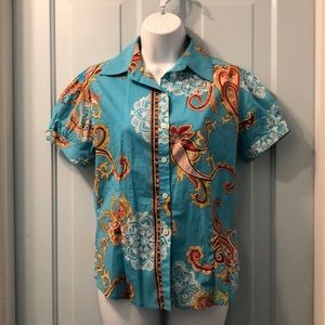 Colorful blouse button down sz S